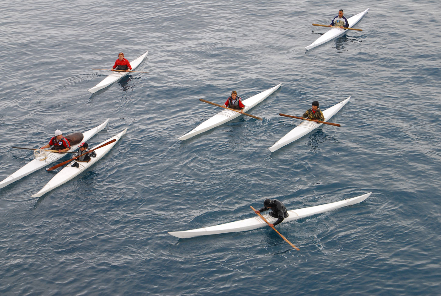 Inuits use kayaks for travelling & hunting in the Arctic seascape