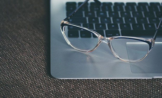 Computer and glasses