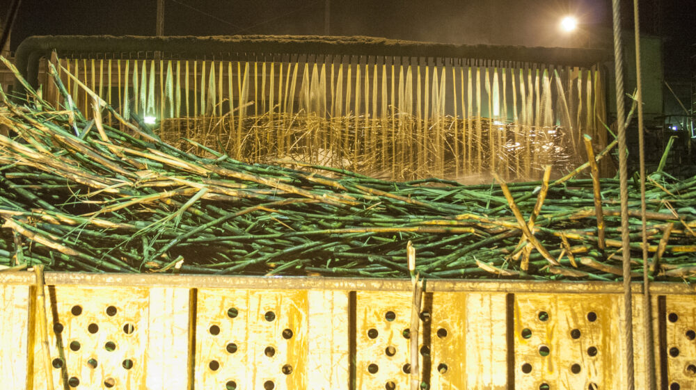ethanol manufacturing plant nighttime brazil