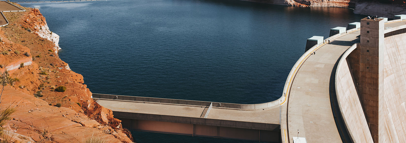 Aerial view of a dam