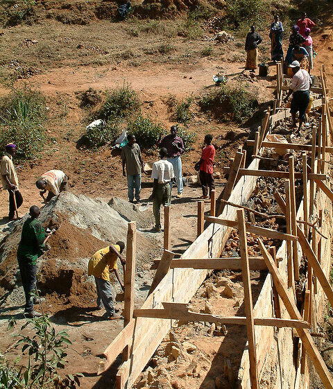 Sand dam construction