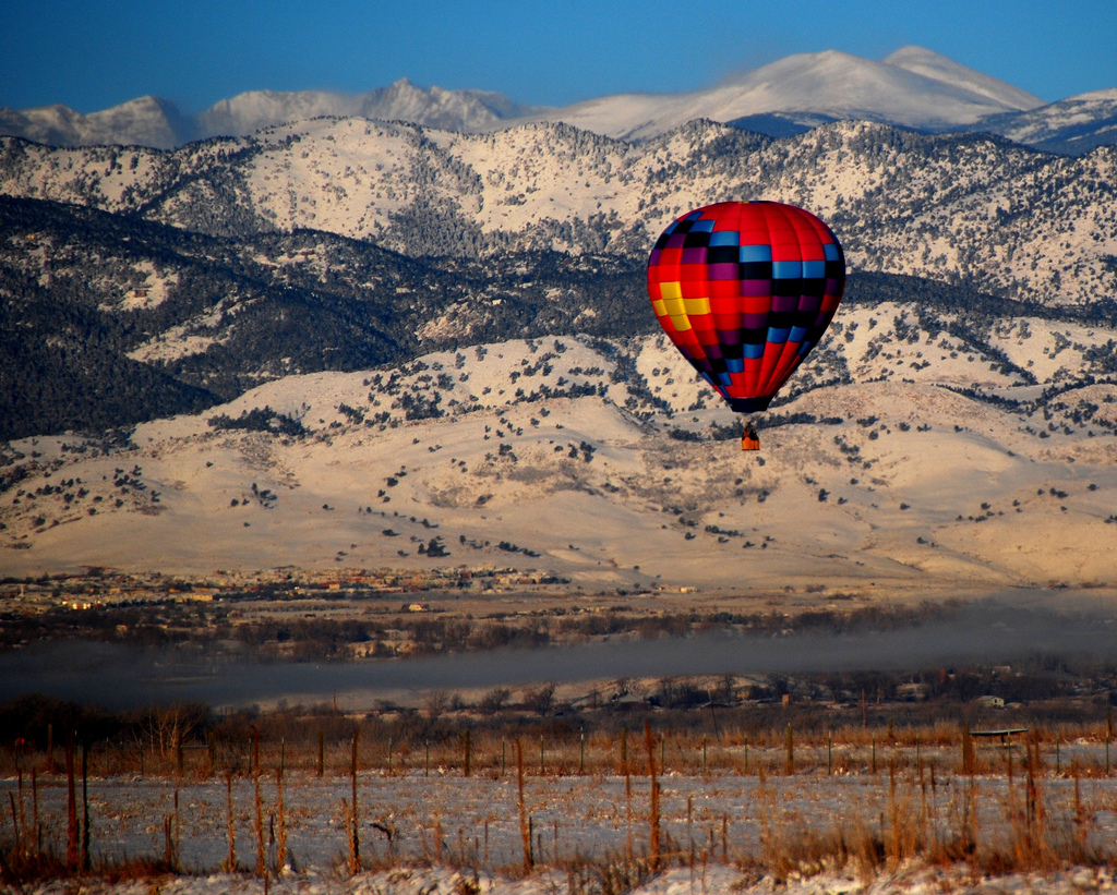hot air balloon in flight