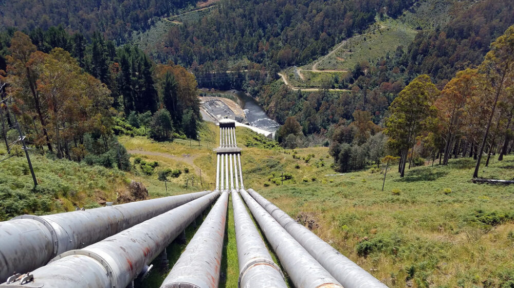 pipes going downhill