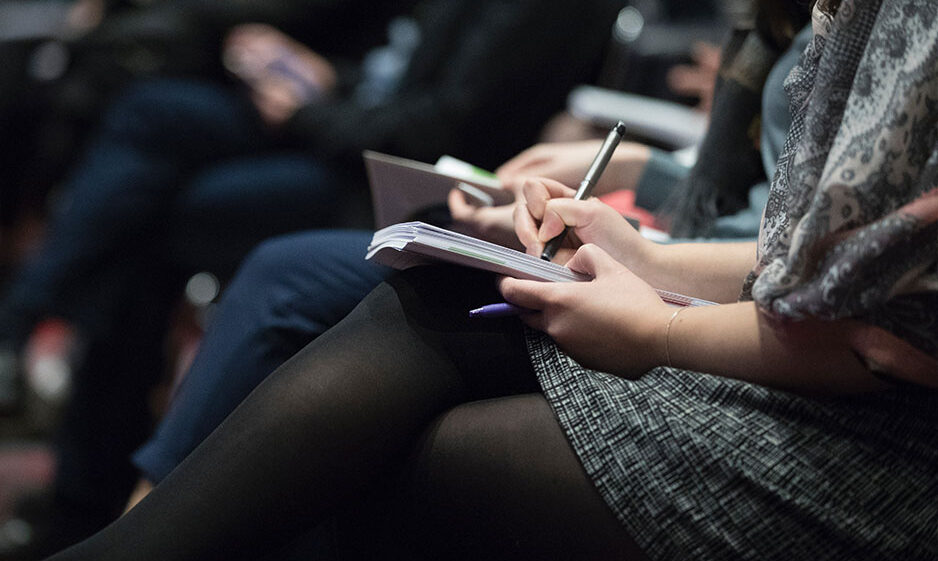 Woman taking notes