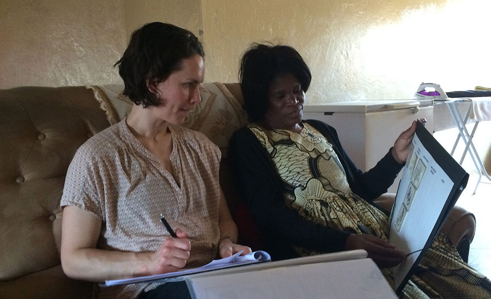 Marie in Zambia doing fieldwork for the SEI Initiative on Behaviour and Choice, which she co-founded
