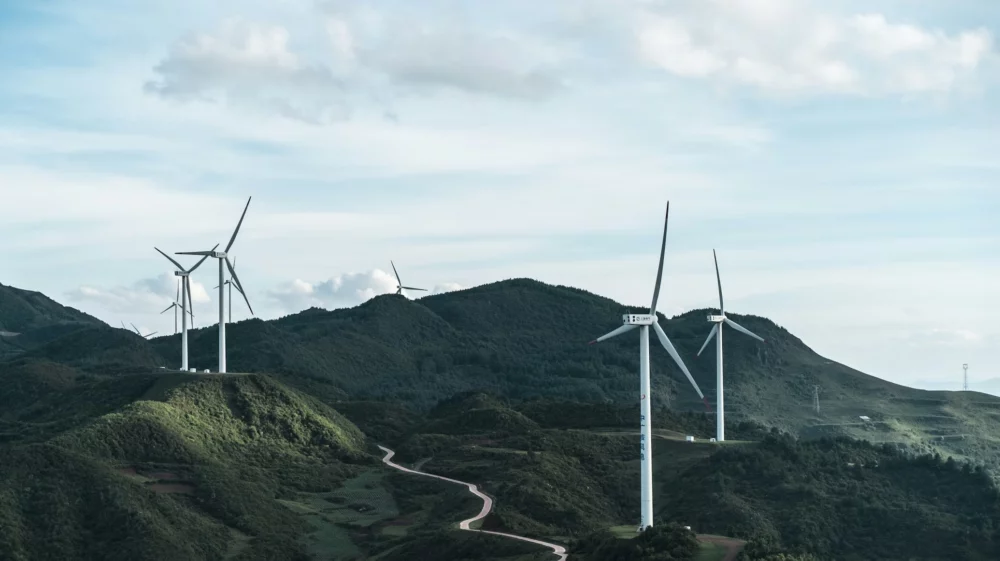 windmills on a hill