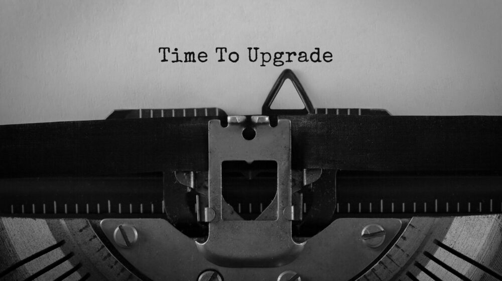 old typewriter text time to upgrade