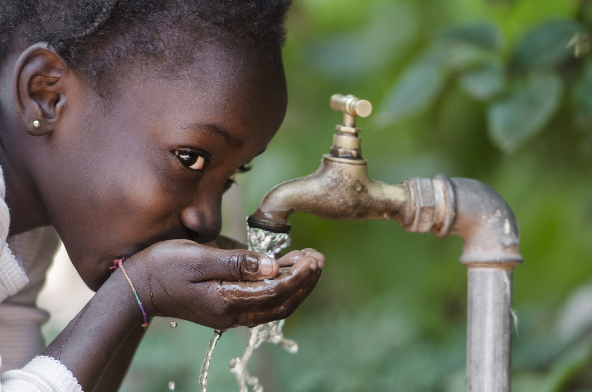 Child Drinking Fresh Water From Tap