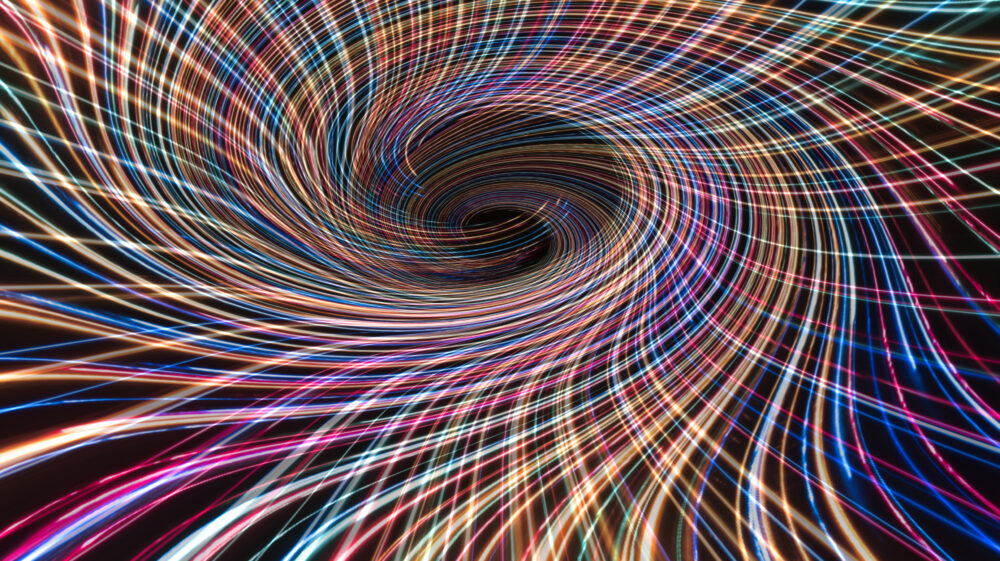 Abstract image: Curve and spiral light effects