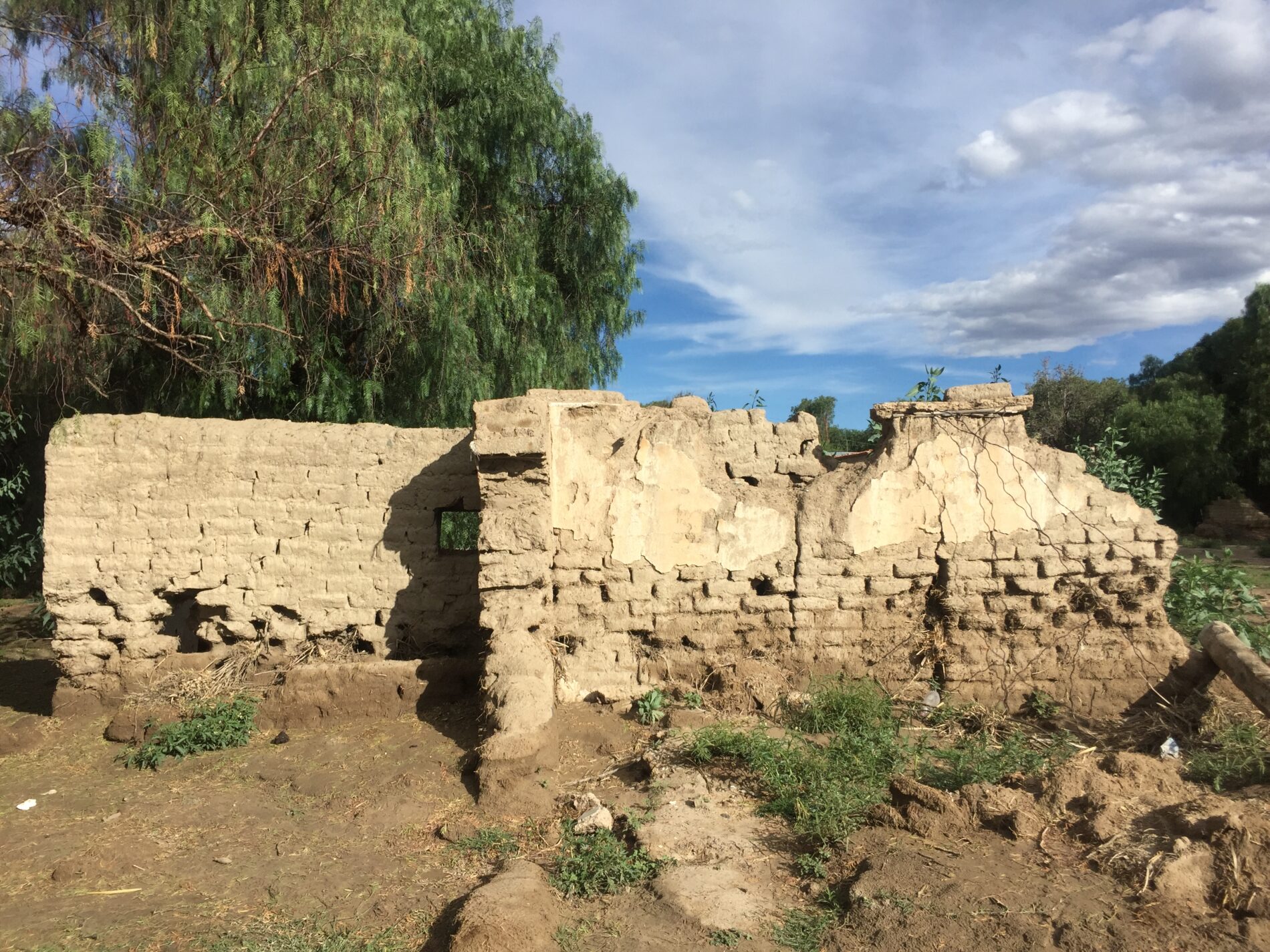 Destroyed houses in Tupiza watershed from flooding, Bolivia