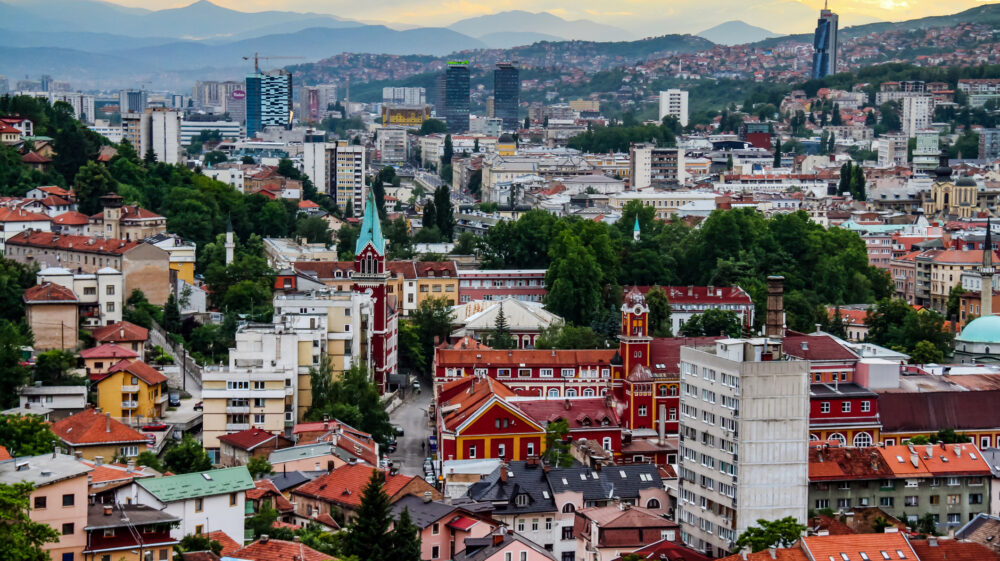 Photo of skyline Sarajevo in Bosnia and Herzegovina