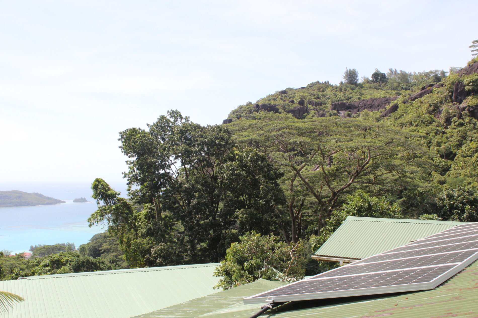 Solar roof panels on Mahé, Seychelles