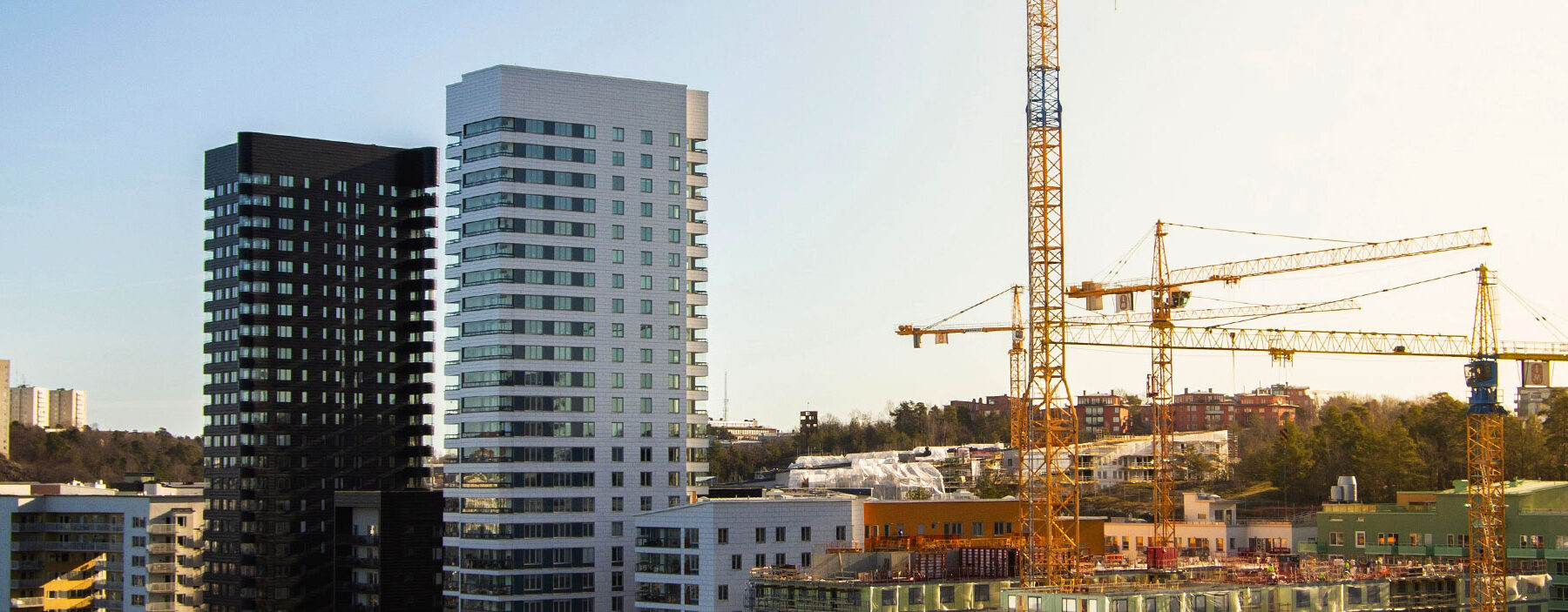 Construction cranes in Stockholm