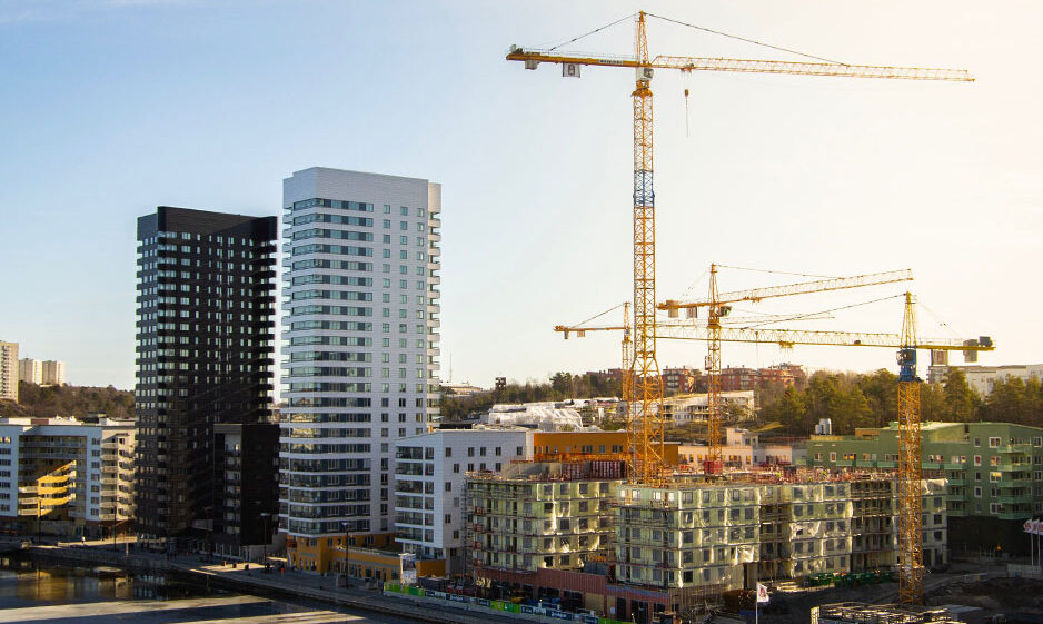 Construction cranes in Stockholm