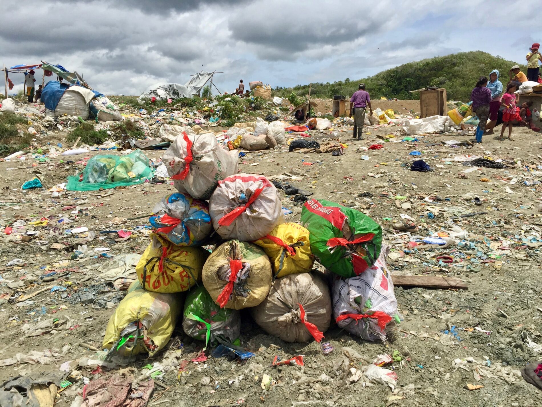 Trash collected at a dumpsite in Tacloban North, Philippines, 2019