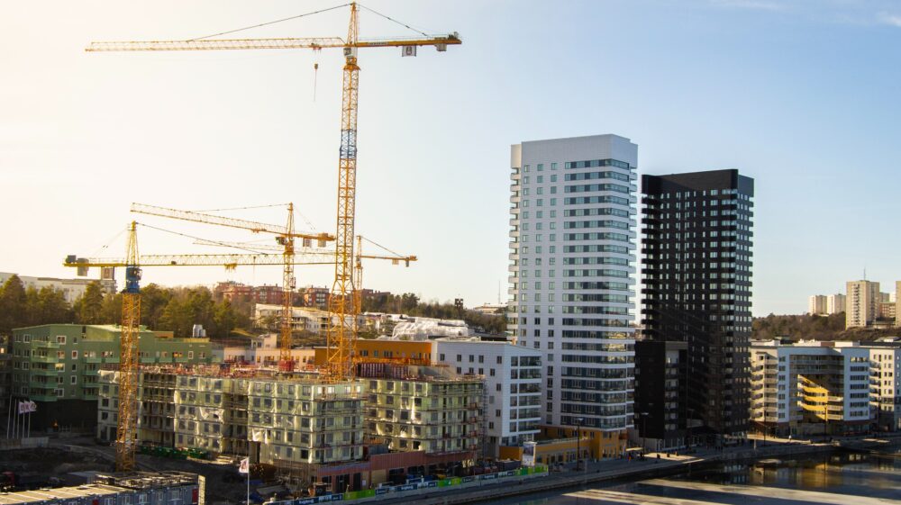 Liljeholmskajen under construction, Stockholm, Sweden, February 2019