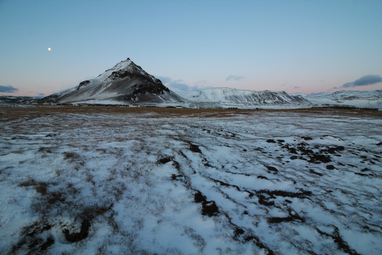 A frozen lake in Arnarstapi Iceland