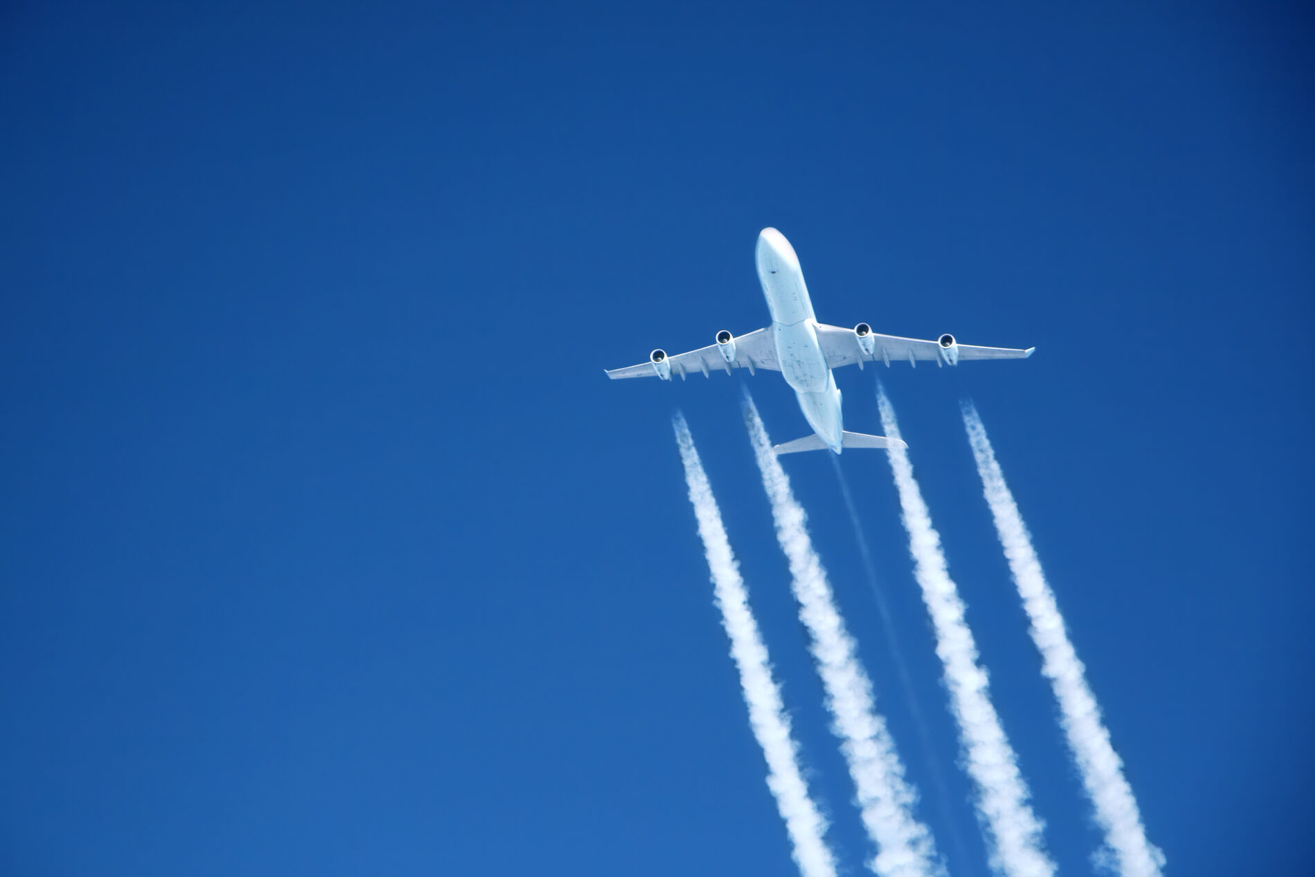 flying high. Commercial jet at altitude