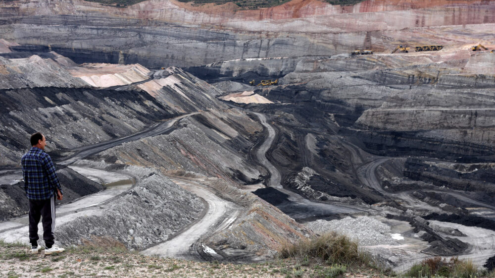 Landscape view of an open coal mine