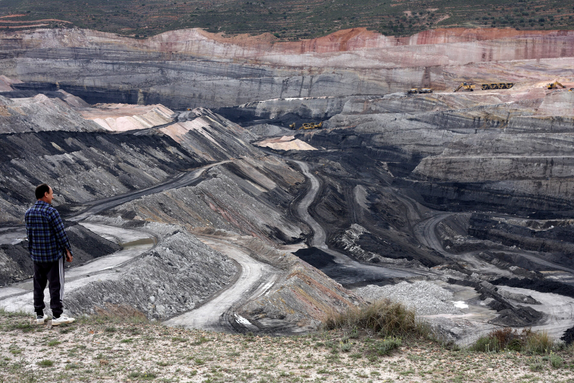 Landscape view of an open coal mine