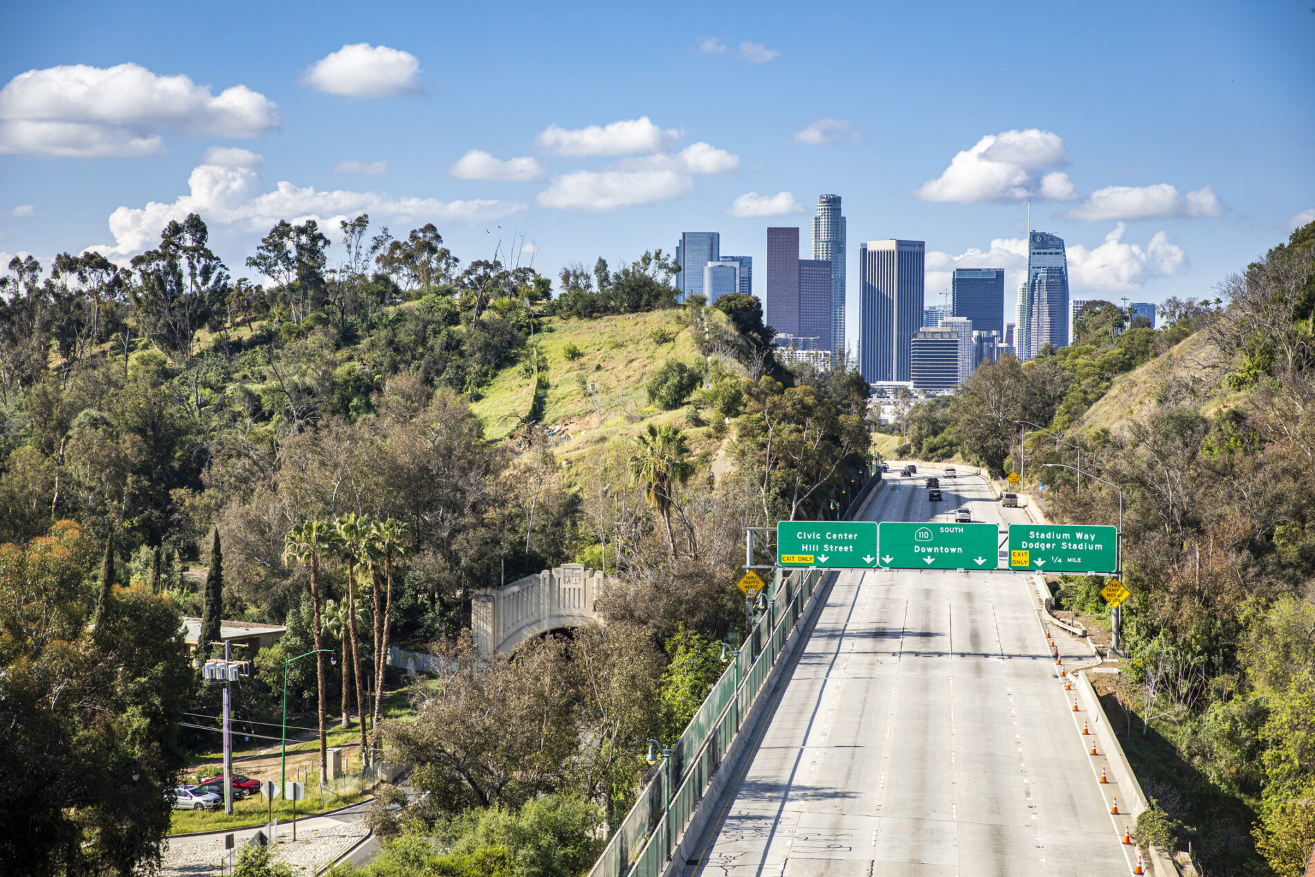 Empty Los Angeles freeways during Covid-19 lockdown