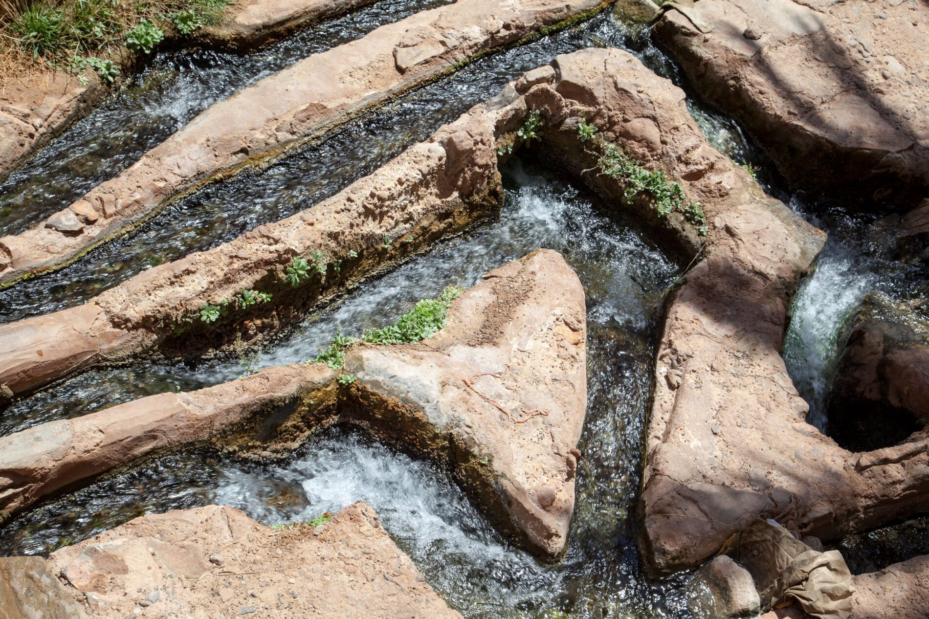 Ancient irrigation channels in the Figuig oasis, Morocco