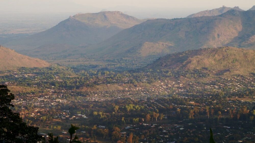 View of Zomba, Malawi, from the Plateau