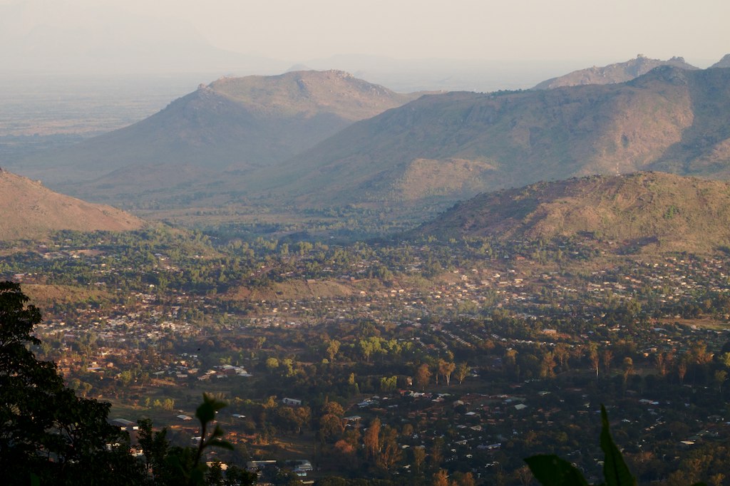 View of Zomba, Malawi, from the Plateau