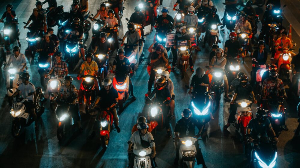 motorcycle traffic in Bangkok