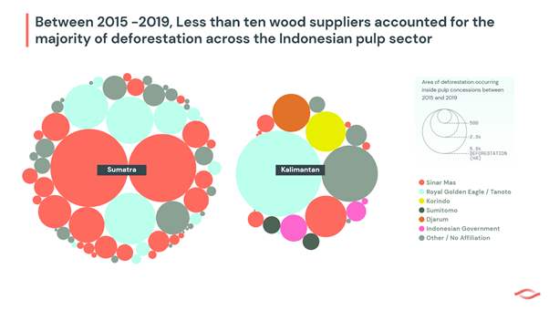 Ten wood suppliers accounted for the majority of deforestation in Indonesia.