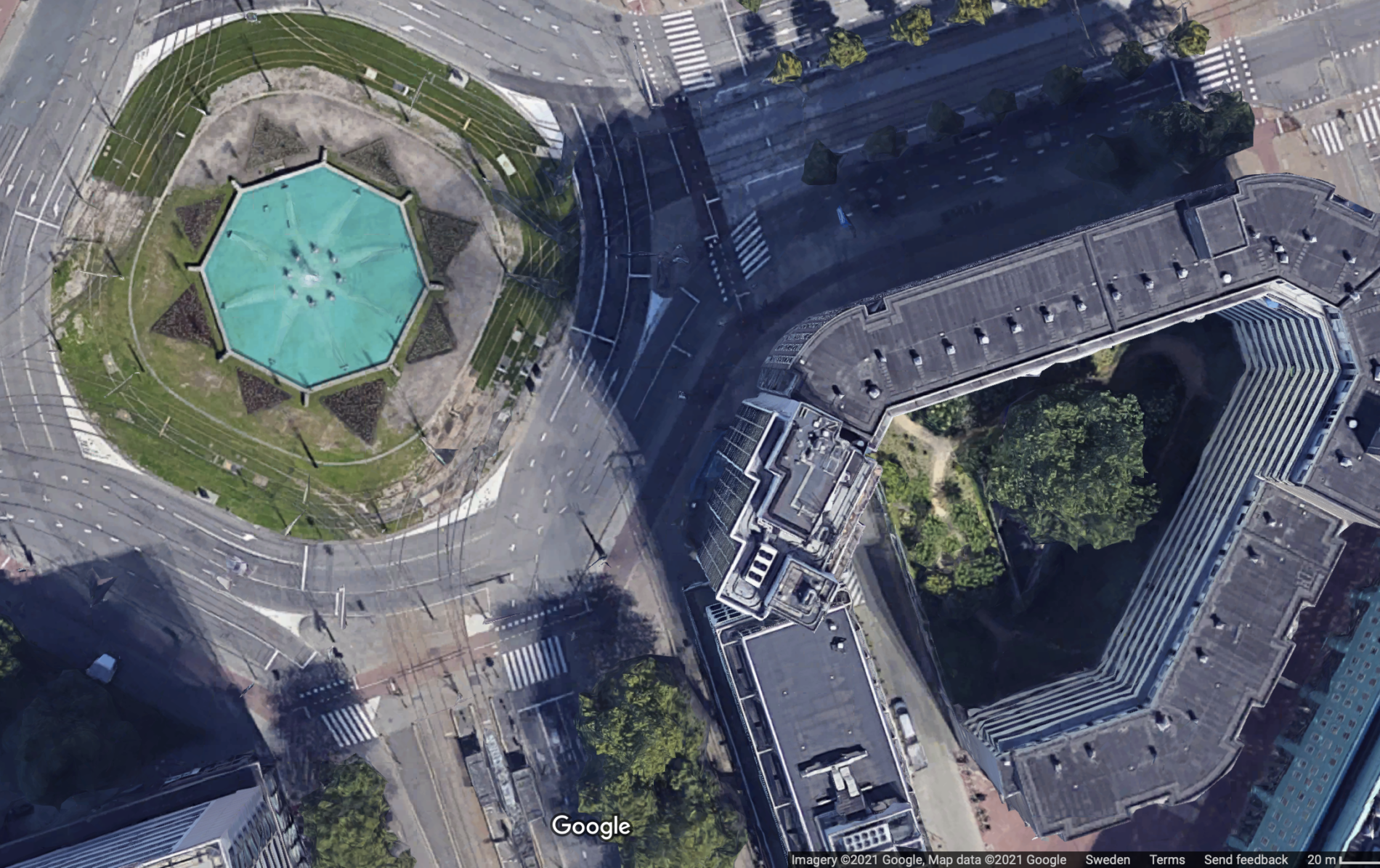 Rotterdam roundabout, Netherlands. Map data: ©2021 Google