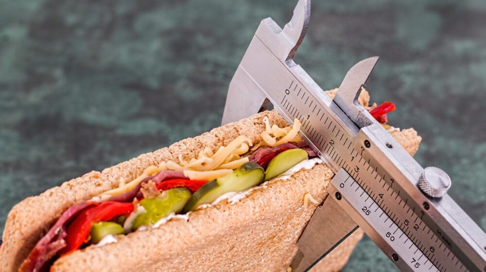 Measuring food.