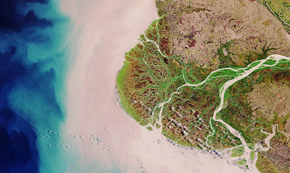 Aerial view of Yukon Delta, Alaska, USA