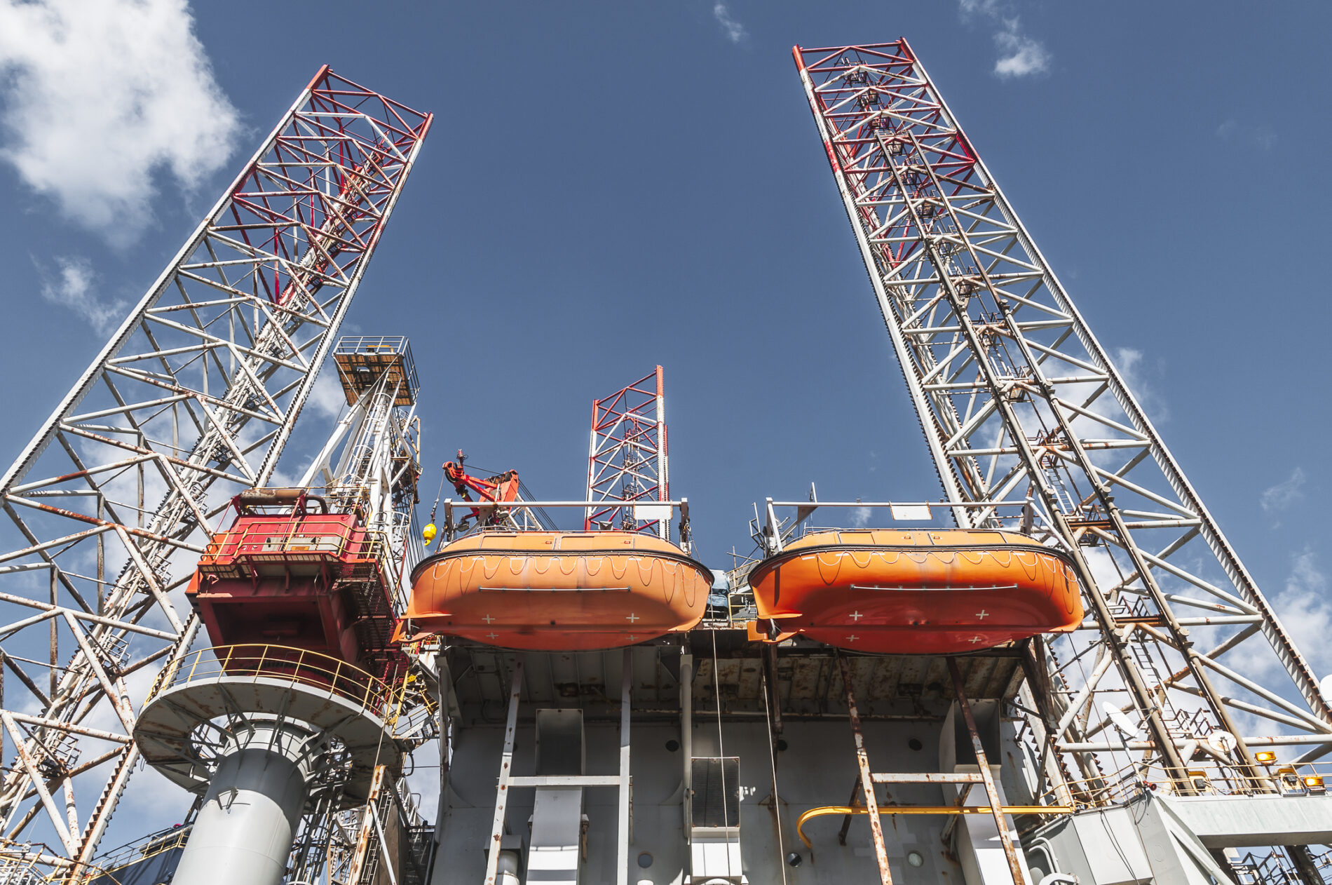 bottom view of an oil platform