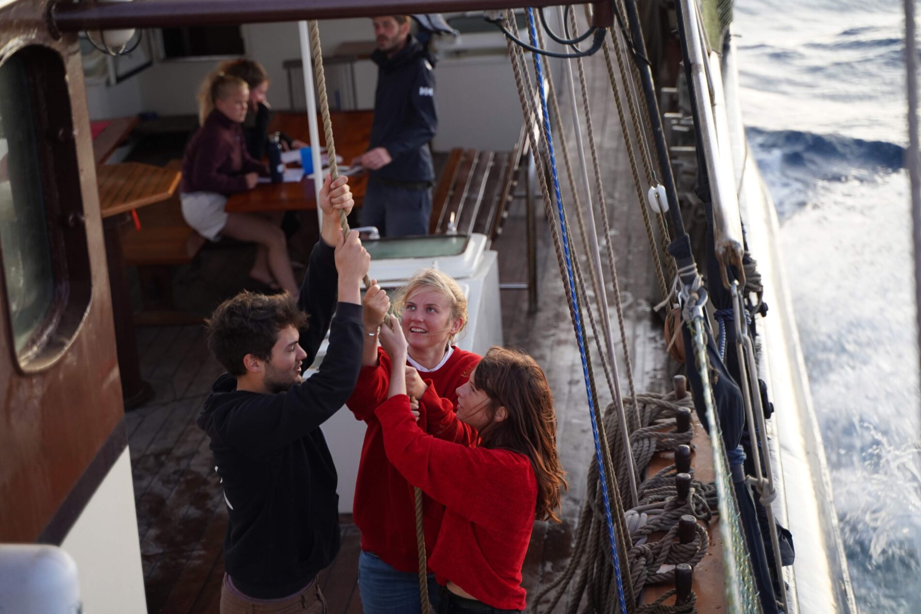 Hoisting the sail