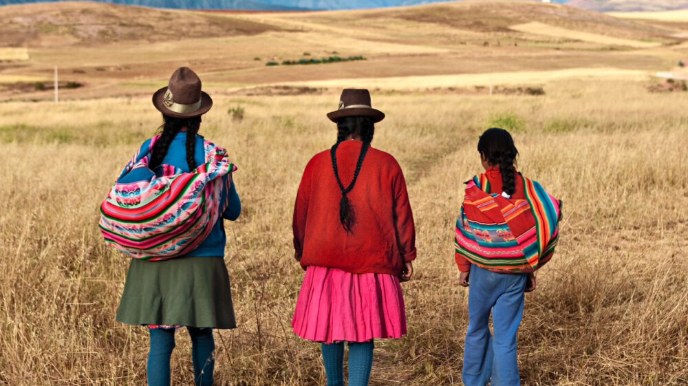 Peruvian women in national clothing, Sacred Valley, Peru