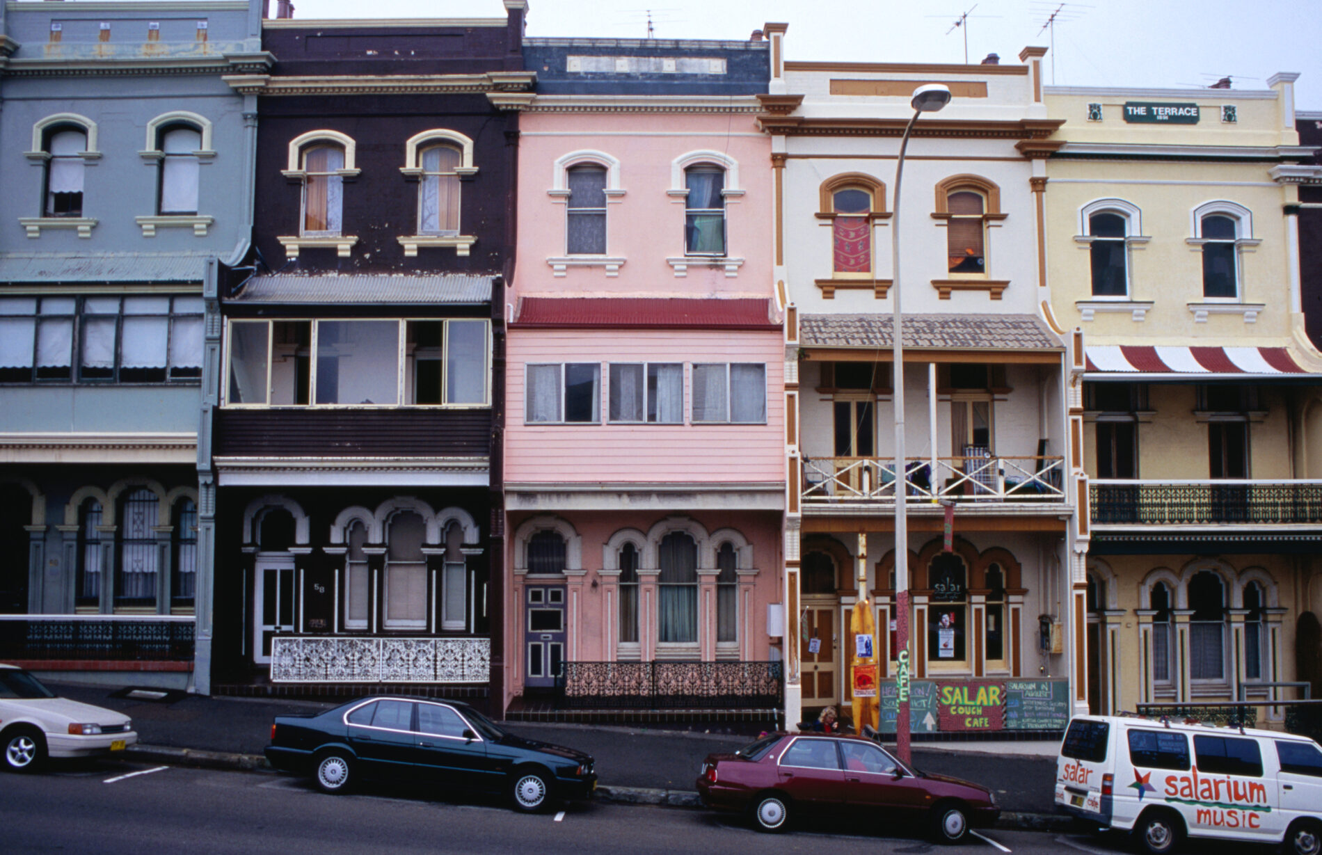 Row of terrace houses in Newcastle East, Australia