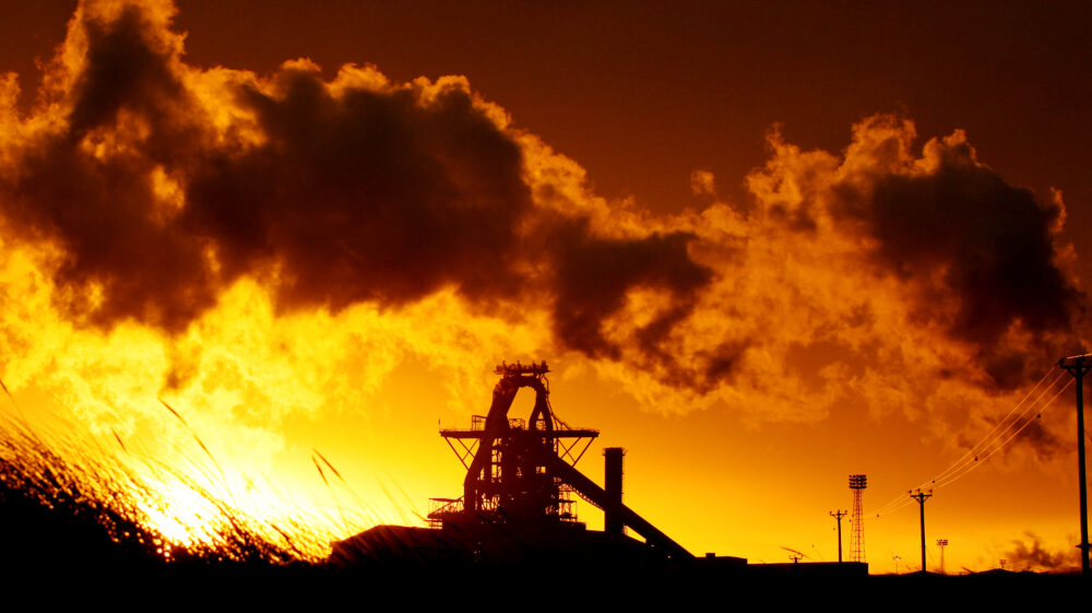 Redcar blast furnace at sunrise, Redcar, Cleveland, England