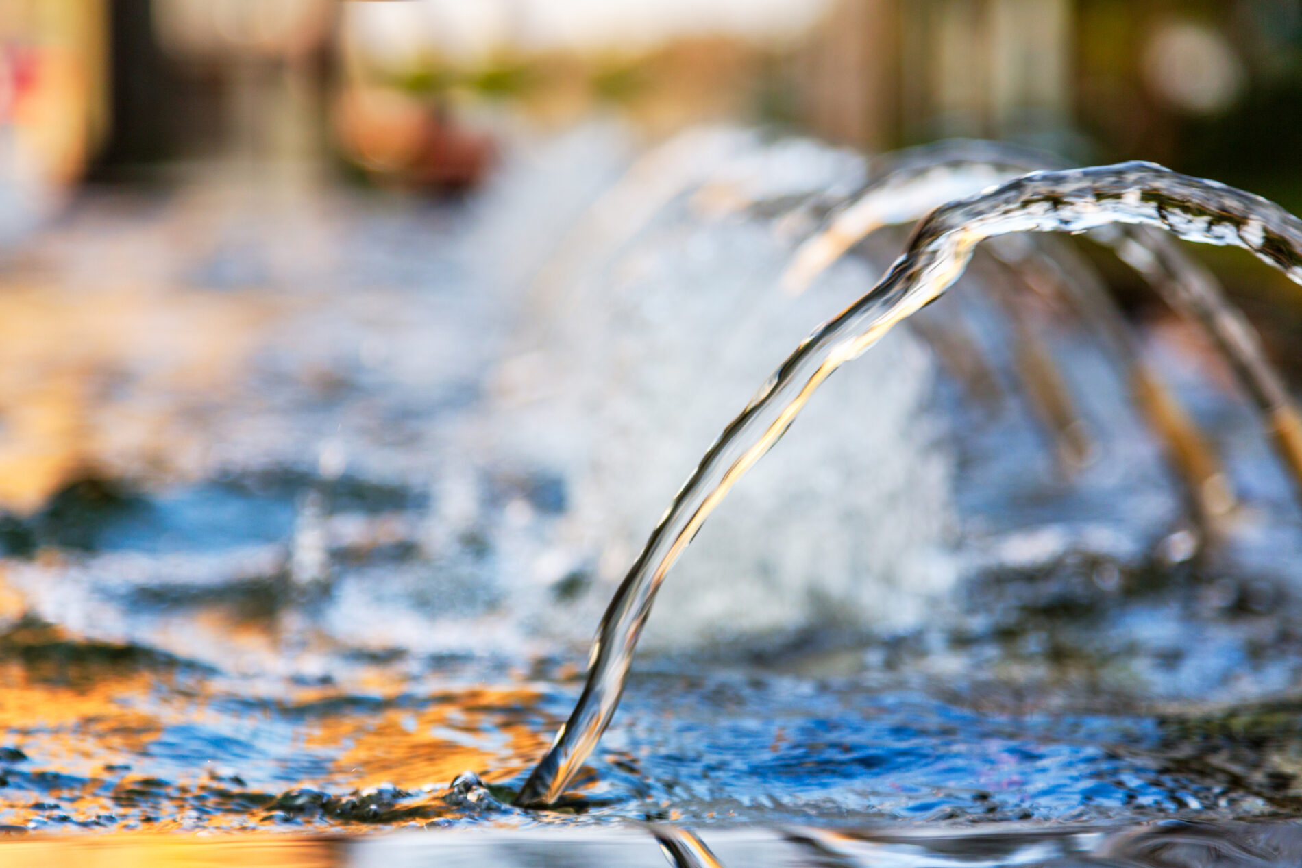 Fountain spraying water in a park