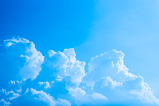 Summer cumulonimbus cloud in blue sky
