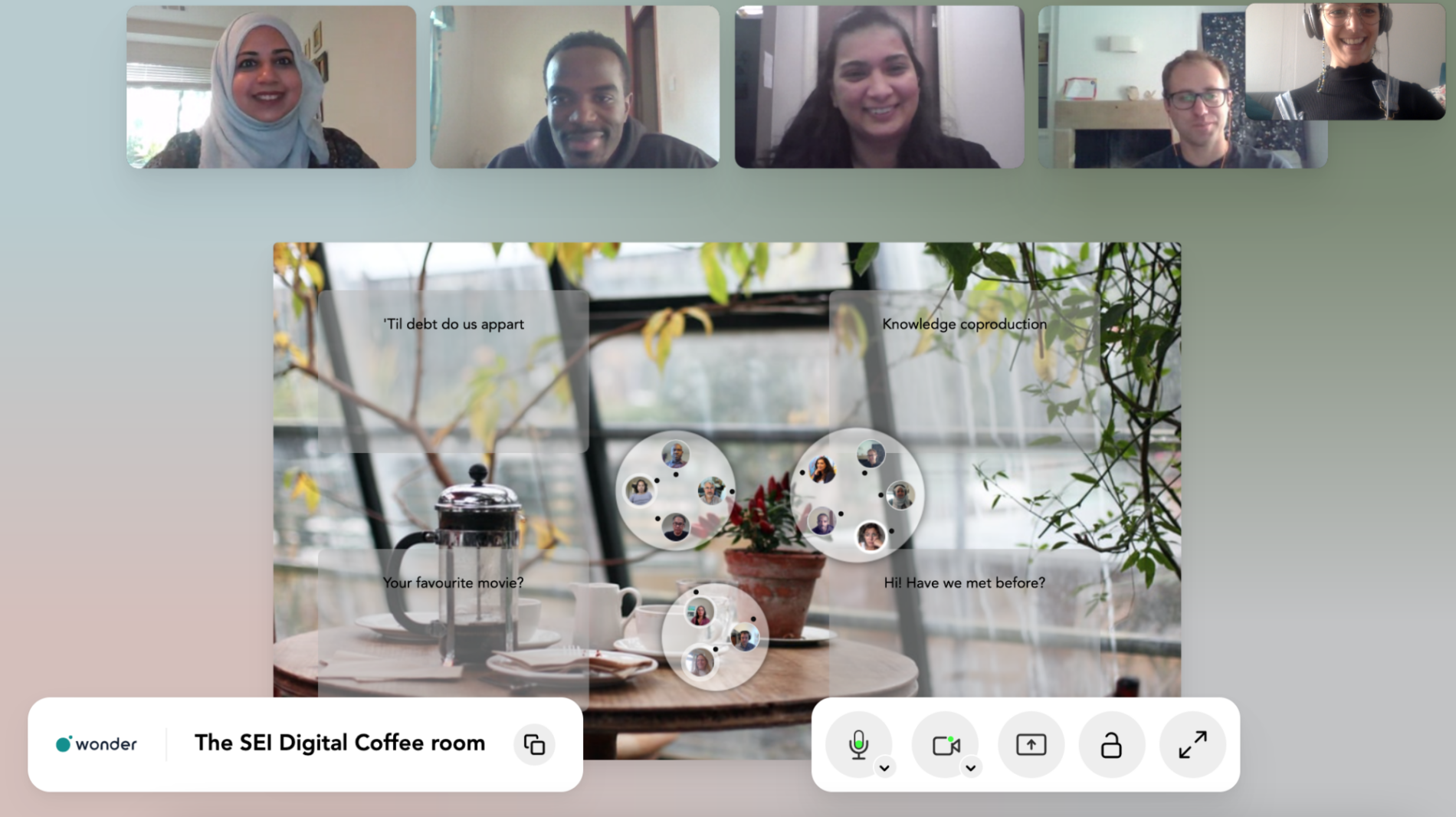 Online coffee break at the SEI Forum