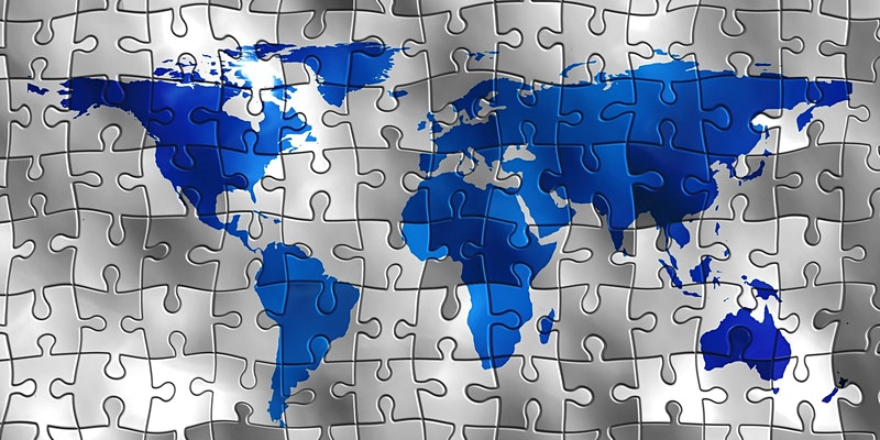 World map as jigsaw puzzle