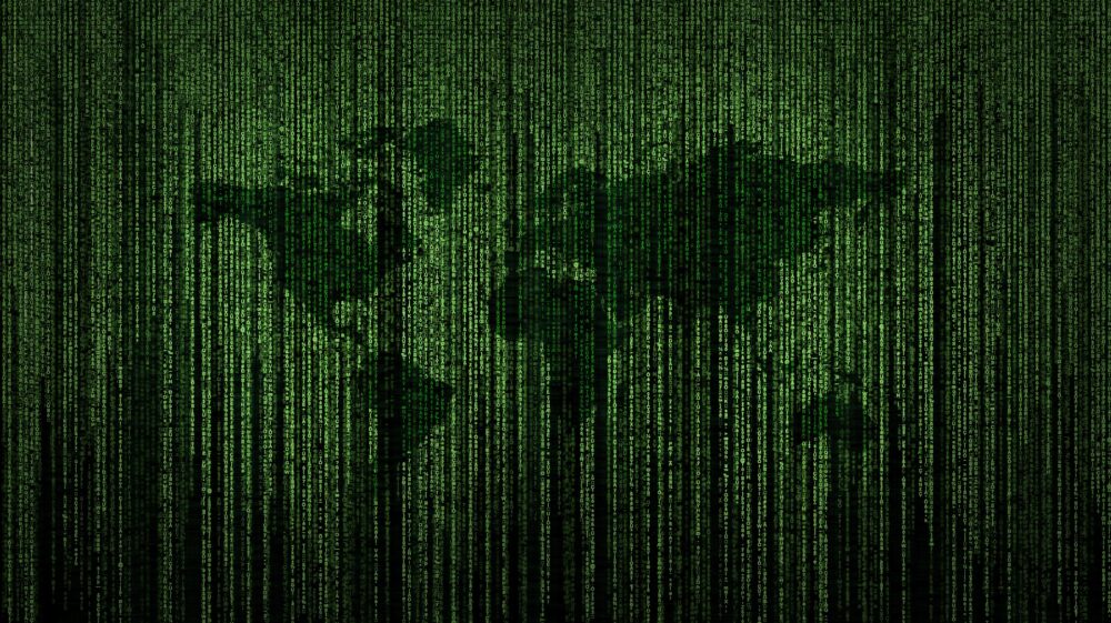 World map made of matrix data