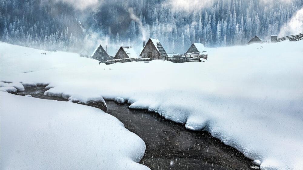 Winter landscape in Bosnia and Herzegovina
