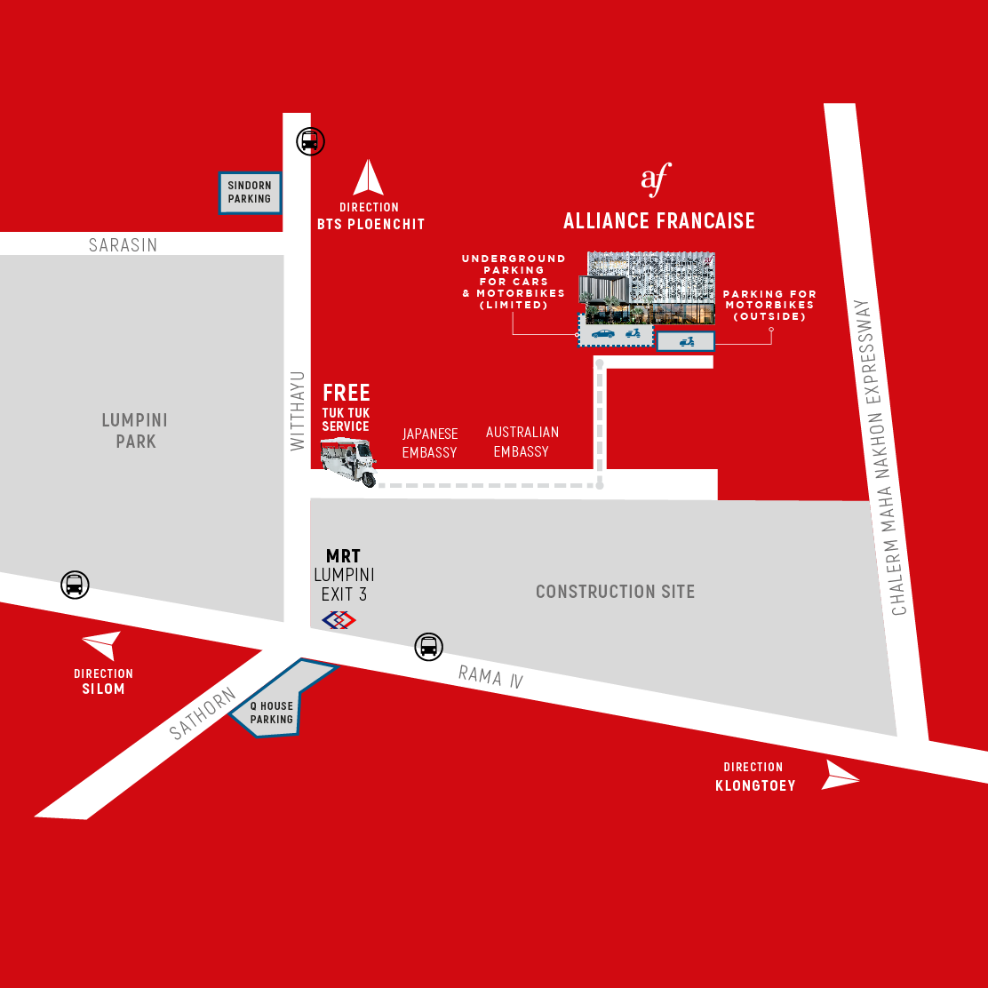 Map of Alliance Française Bangkok
