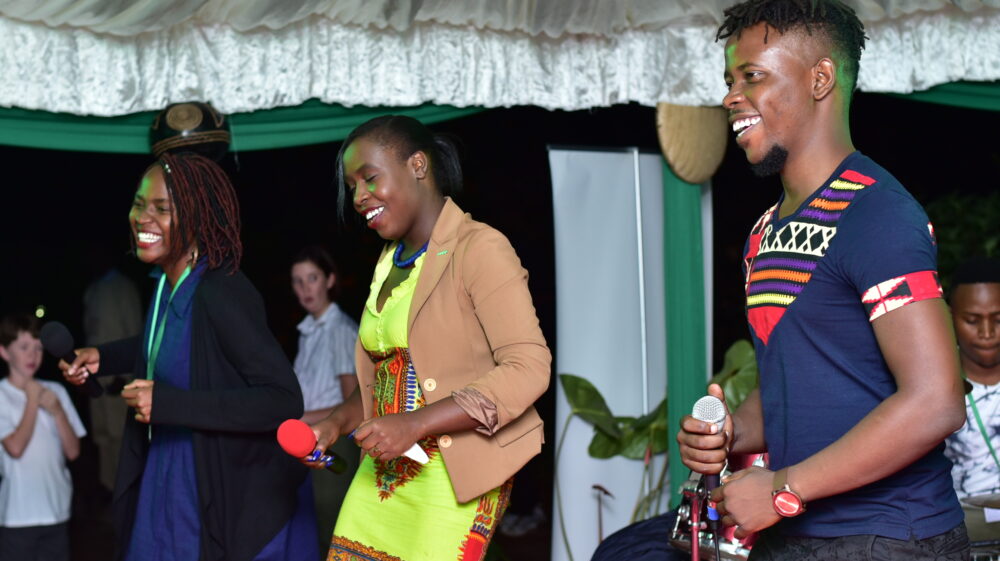 Young people doing a jig at the SEI Science Forum hosted by SEI Africa in Nairobi, Kenya, October 2019