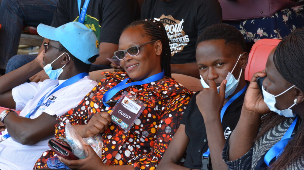 Young people in Africa attending sporting event
