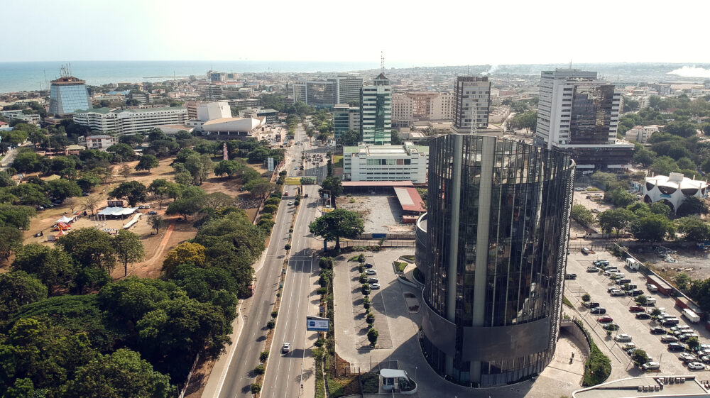Aerial view of Accra, Ghana