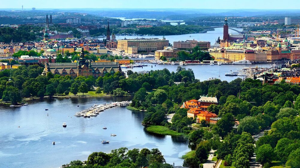 Aerial view of Djurgården, Stockholm