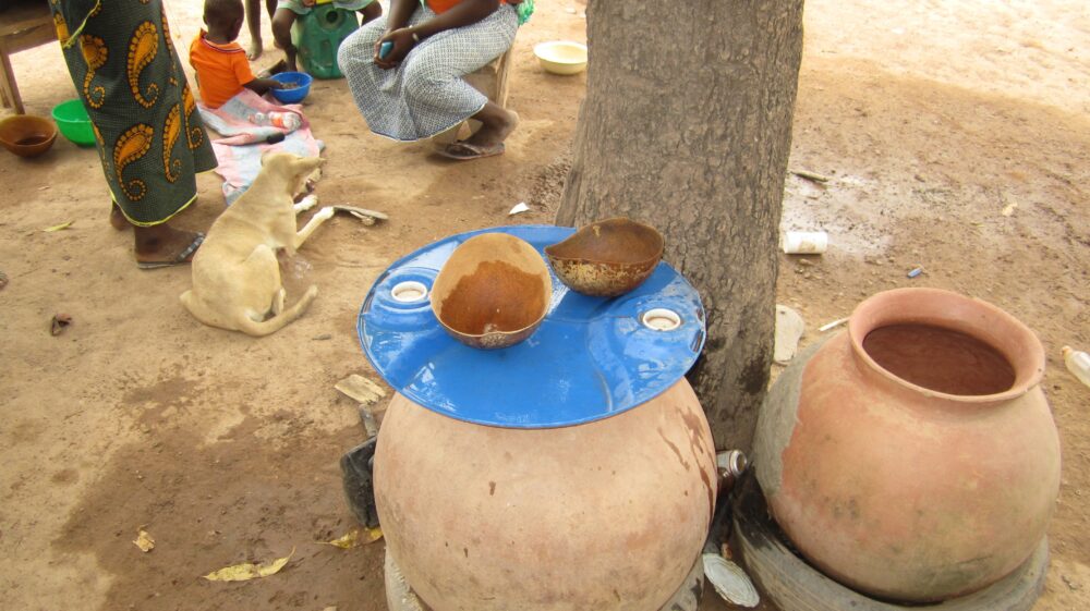 Traditional water storage pot